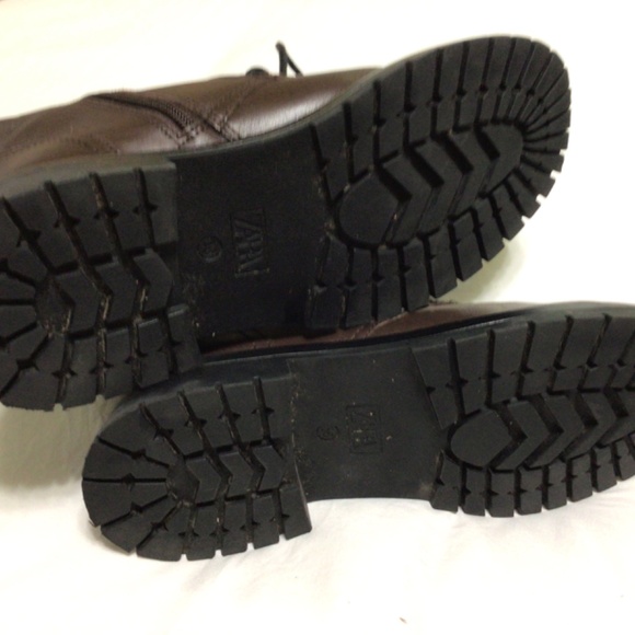 Zara Brown Lace Up Boots - Picture 4 of 13